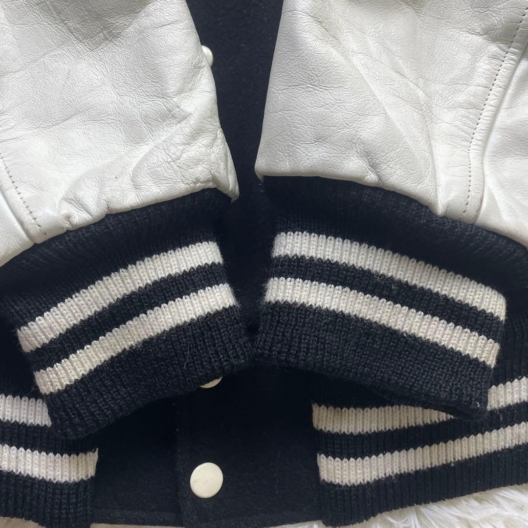 極希少　L相当　好配色　Catch ball袖レザースタジアムジャンパー　44