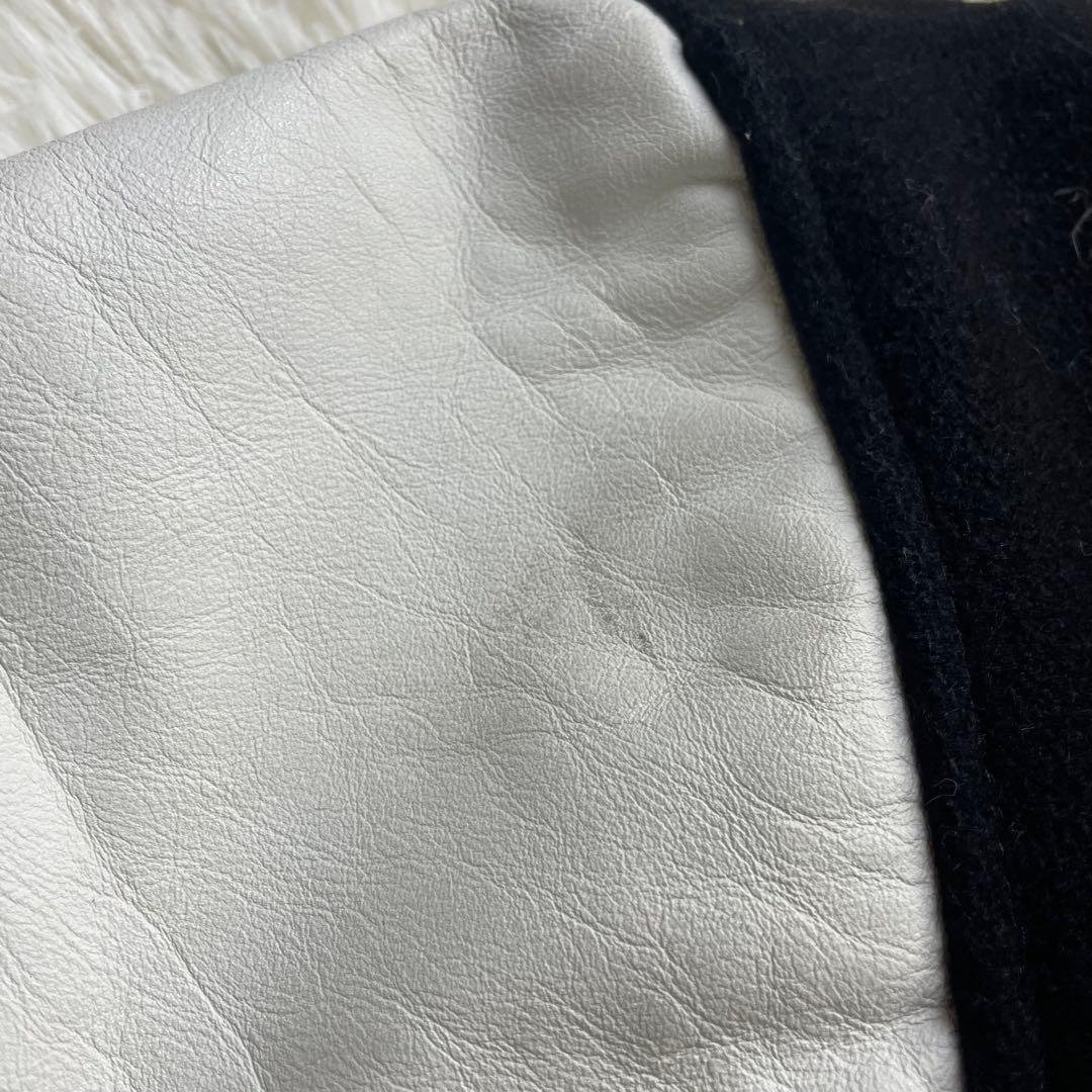 極希少　L相当　好配色　Catch ball袖レザースタジアムジャンパー　44