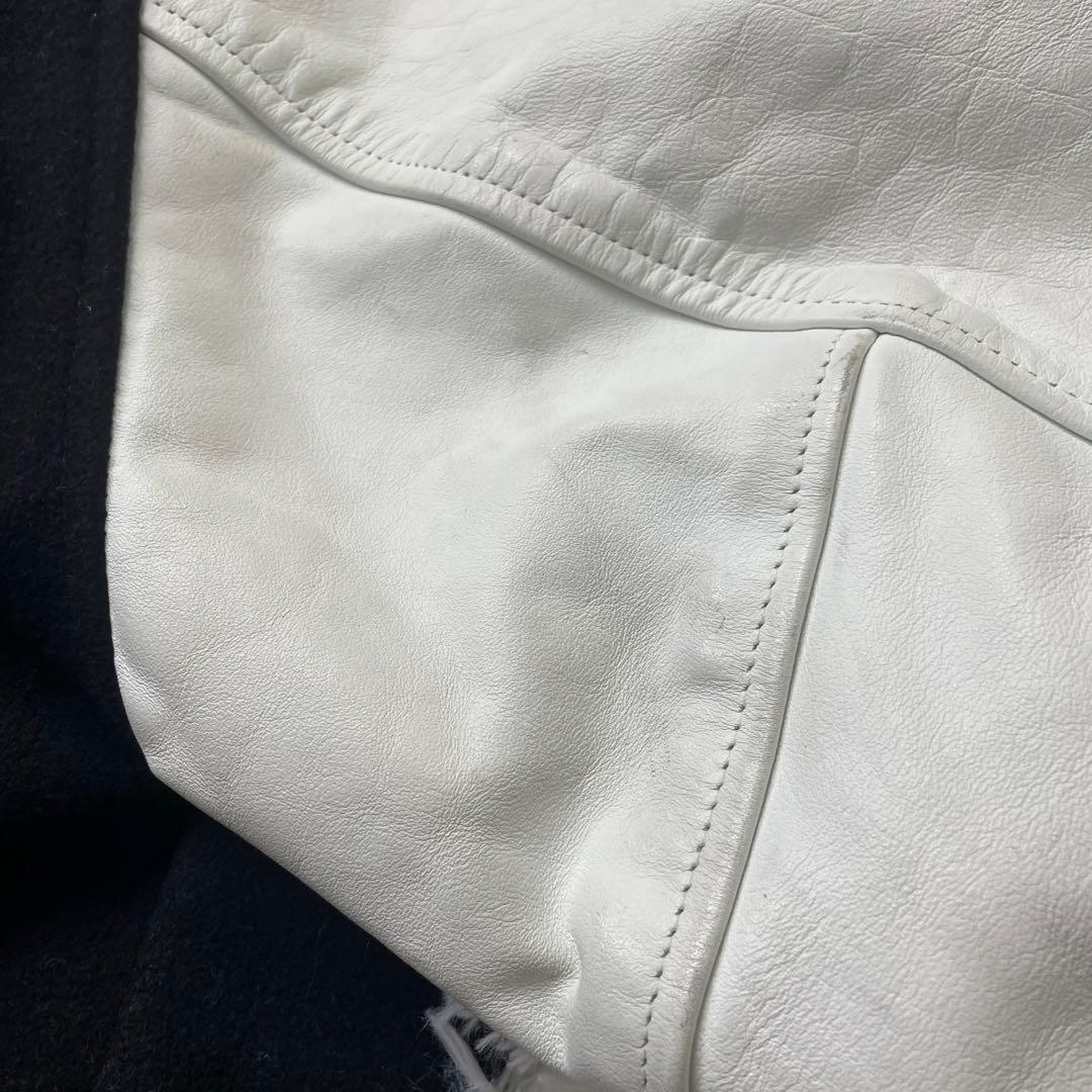 極希少　L相当　好配色　Catch ball袖レザースタジアムジャンパー　44