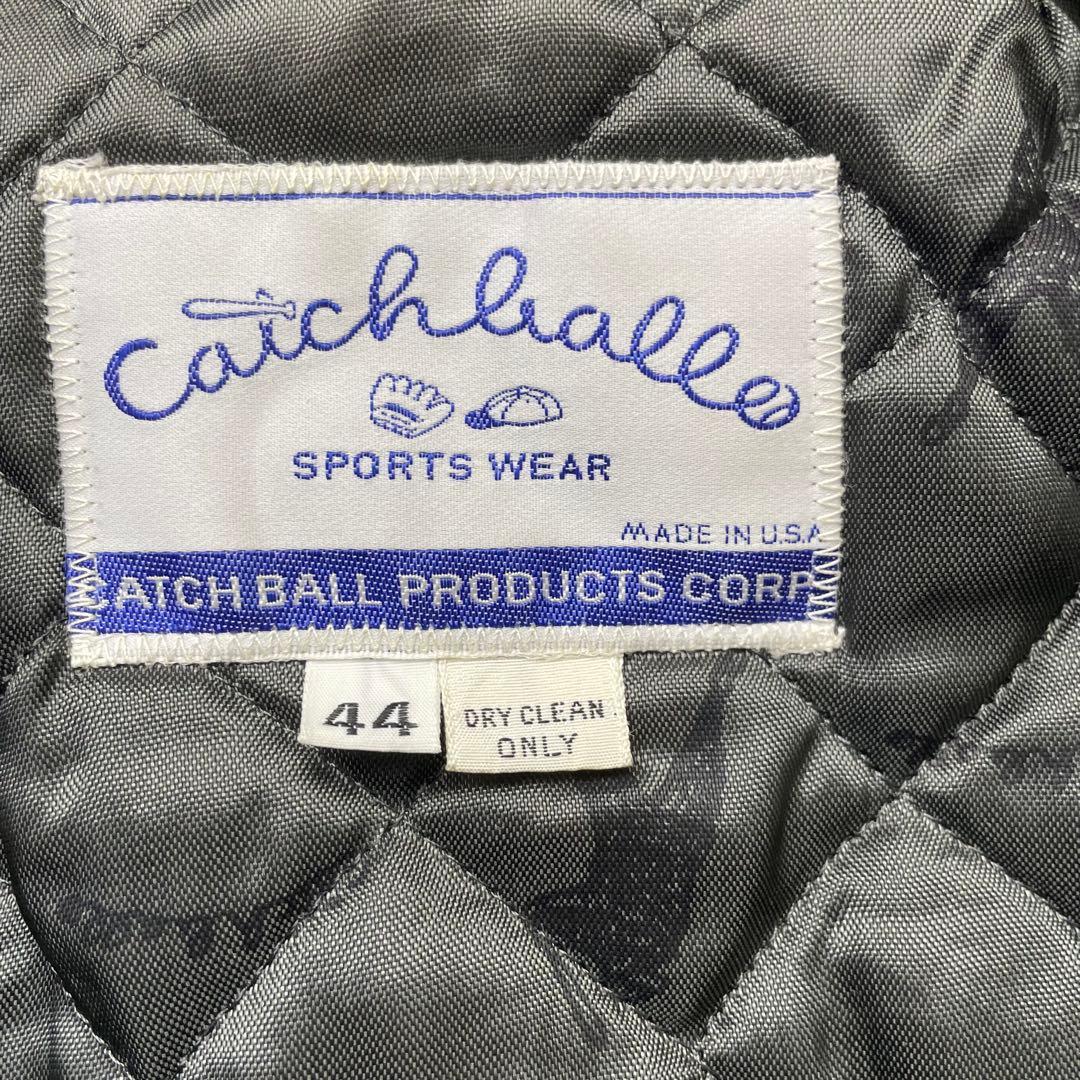 極希少　L相当　好配色　Catch ball袖レザースタジアムジャンパー　44