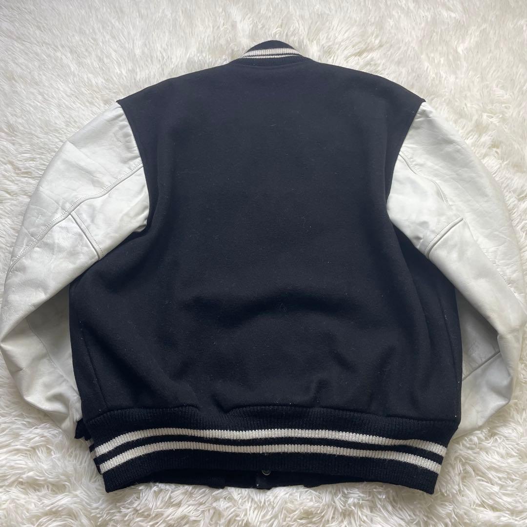 極希少　L相当　好配色　Catch ball袖レザースタジアムジャンパー　44