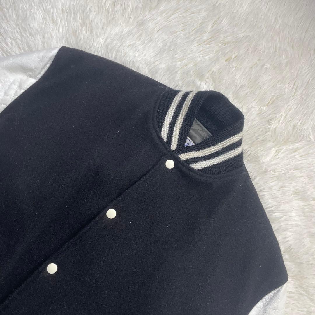 極希少　L相当　好配色　Catch ball袖レザースタジアムジャンパー　44