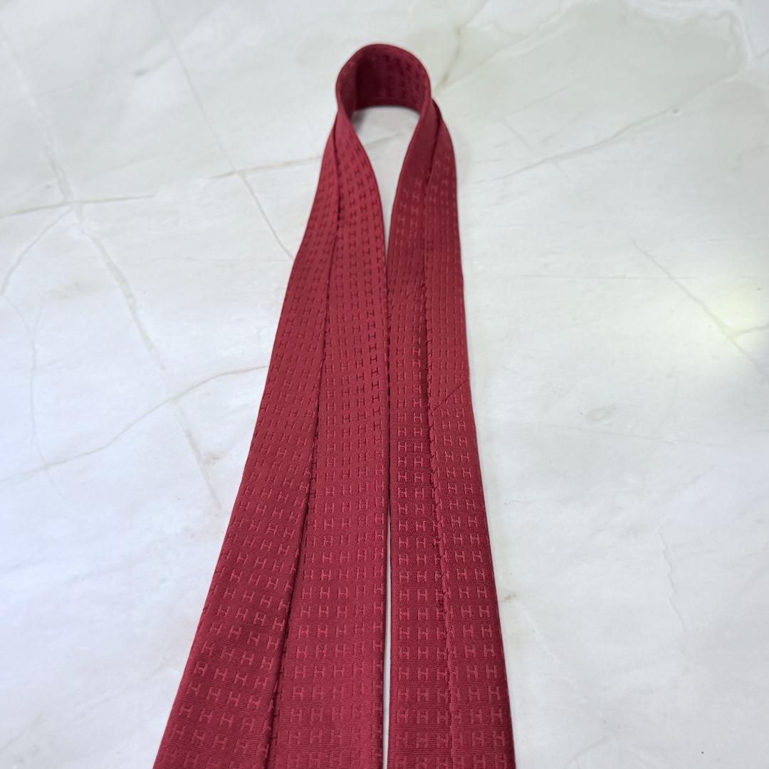 ☆即発 エルメス ファソネH façonné H シルクネクタイ ボルド 極美品