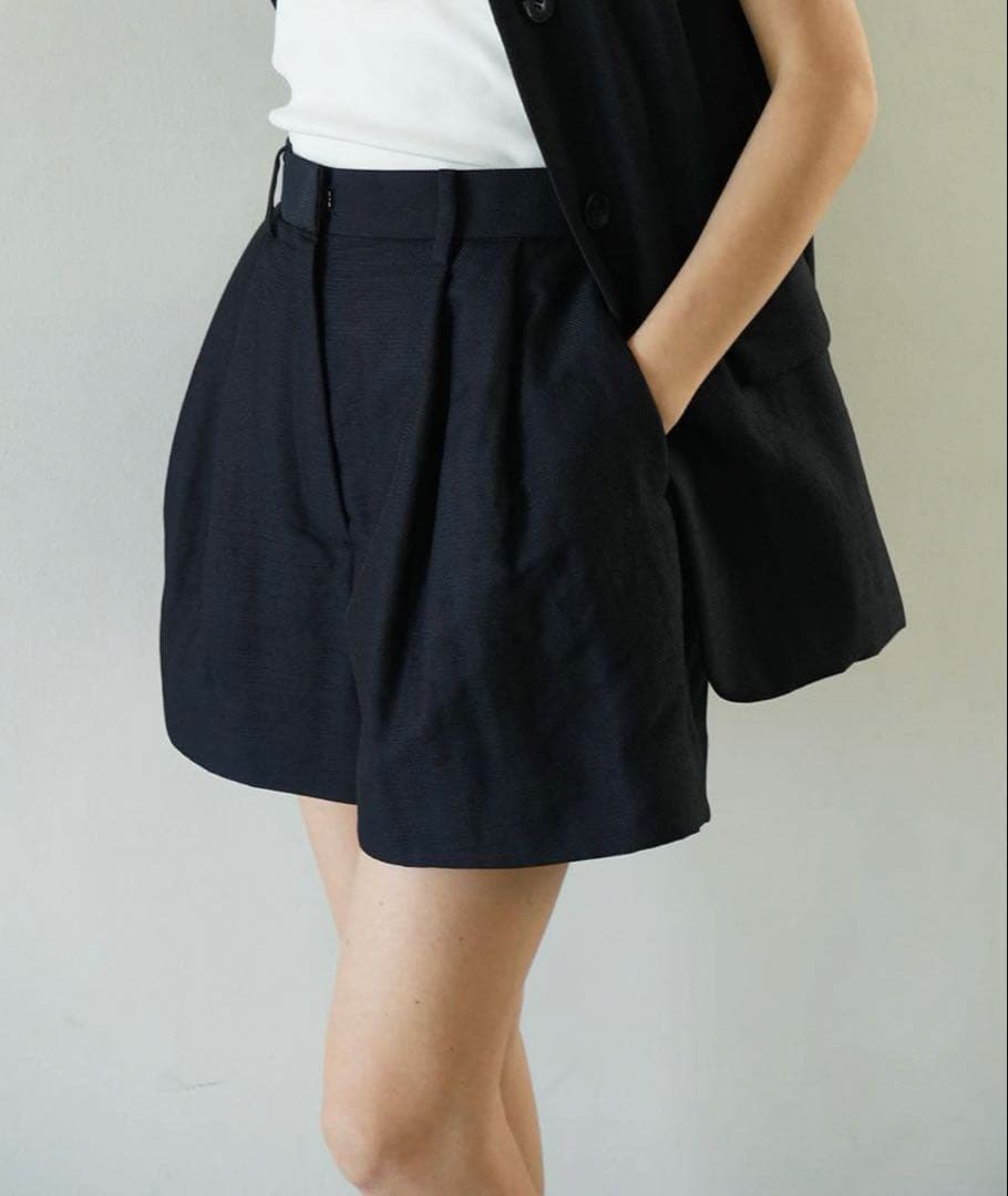 【美品】clane dad short pants ネイビー 1