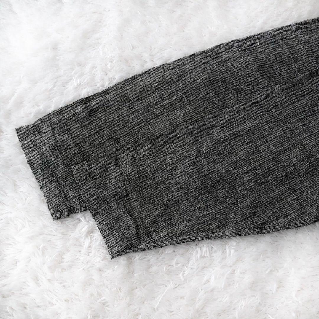 ヨーガンレール チュニック リネン100 スリット 長袖 チャコールグレー 3L