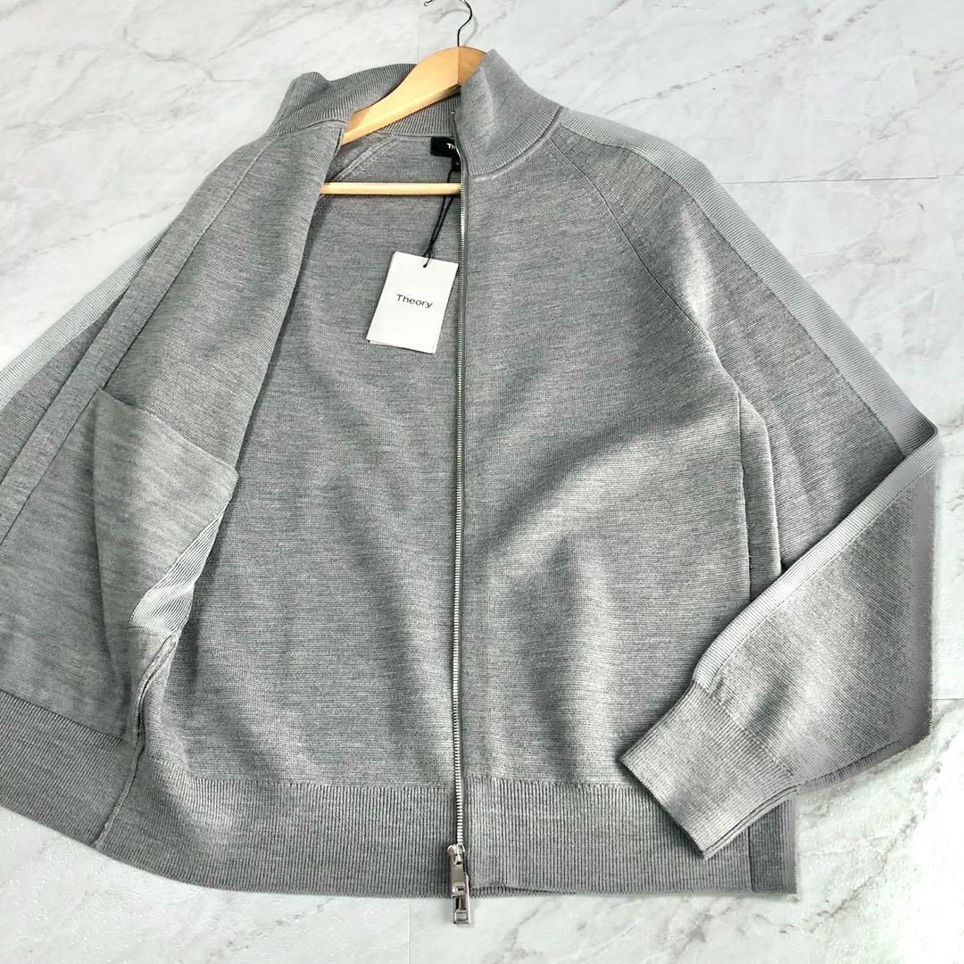 【新品 近年モデル】Theory ドライバーズニット メリノ ストレッチ グレー