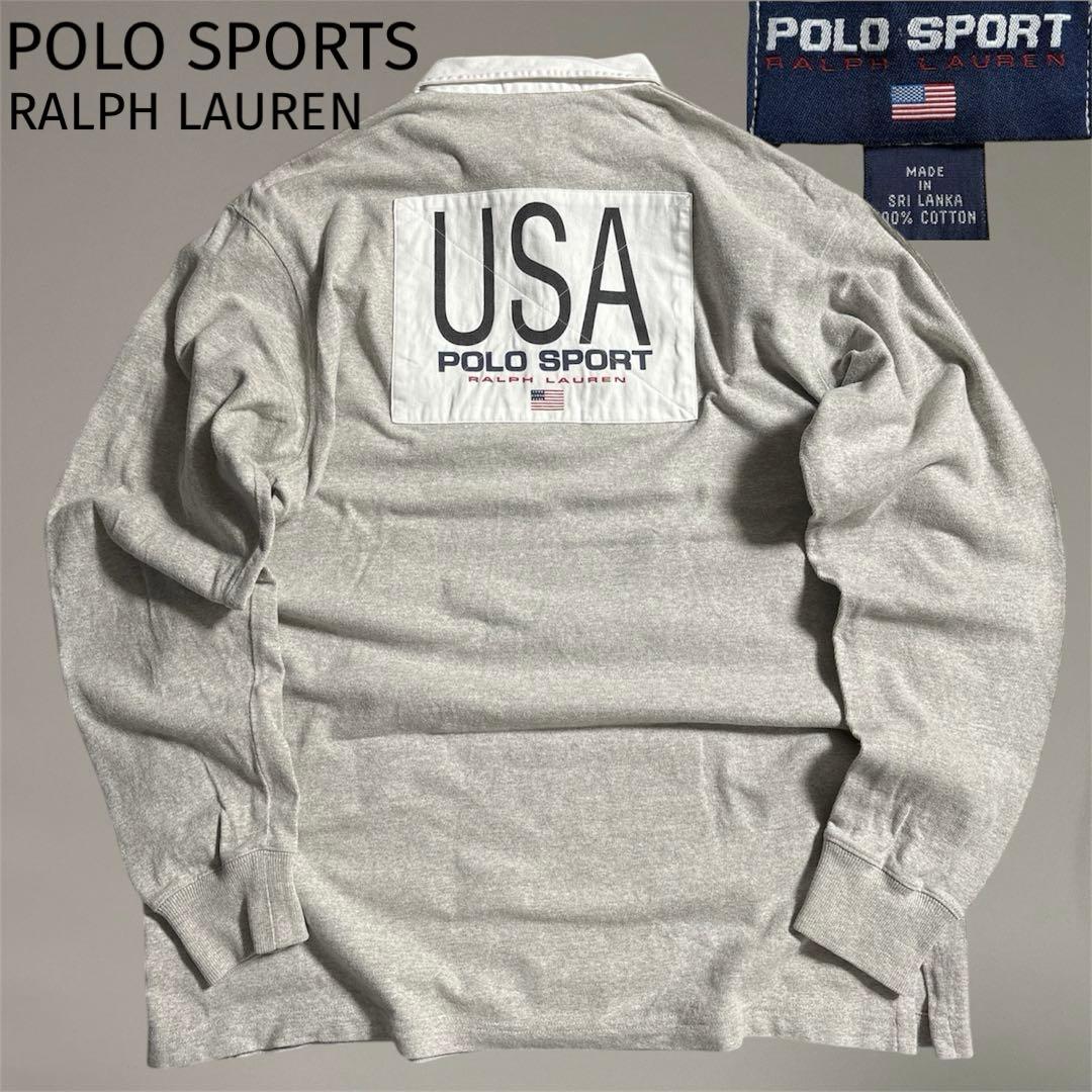 美品 90s POLO SPORTS ポロスポーツ ラルフローレン ラガーシャツ