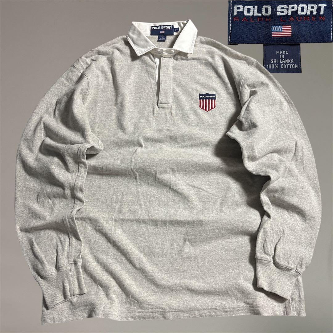 美品 90s POLO SPORTS ポロスポーツ ラルフローレン ラガーシャツ