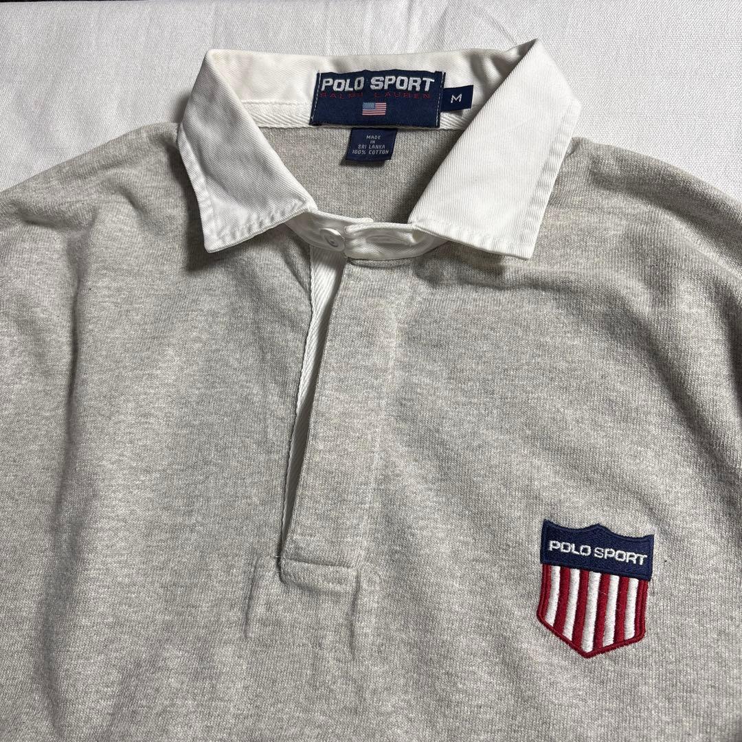 美品 90s POLO SPORTS ポロスポーツ ラルフローレン ラガーシャツ