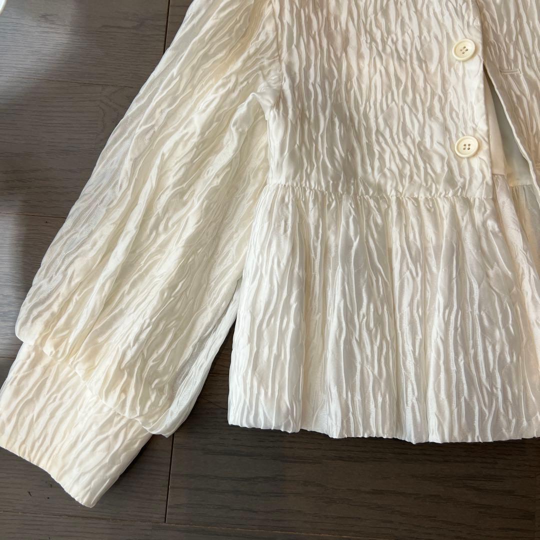 noir kei ninomiya ノーカラージャケット M ホワイト