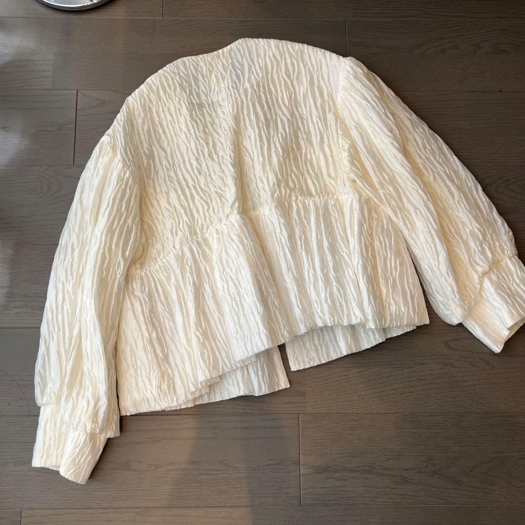 noir kei ninomiya ノーカラージャケット M ホワイト