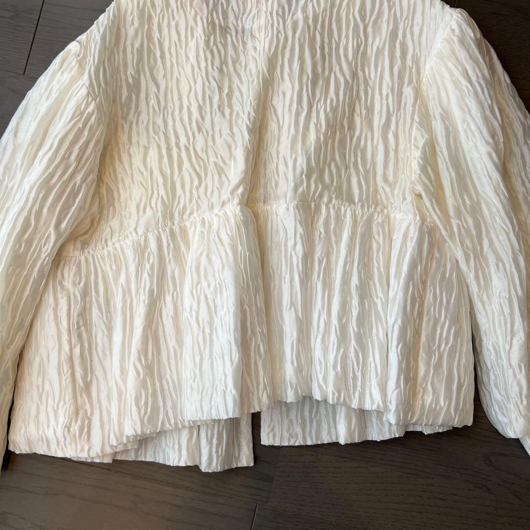 noir kei ninomiya ノーカラージャケット M ホワイト