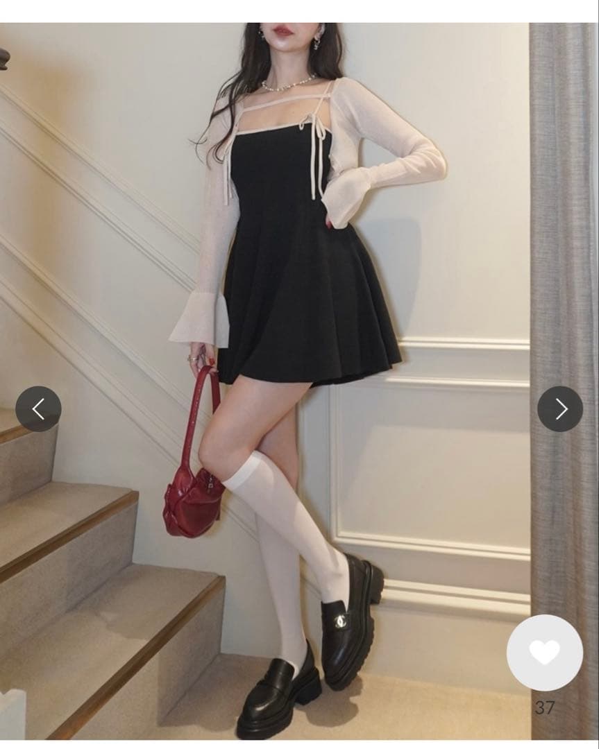 【amerge】ribbon onepiece×cardigan