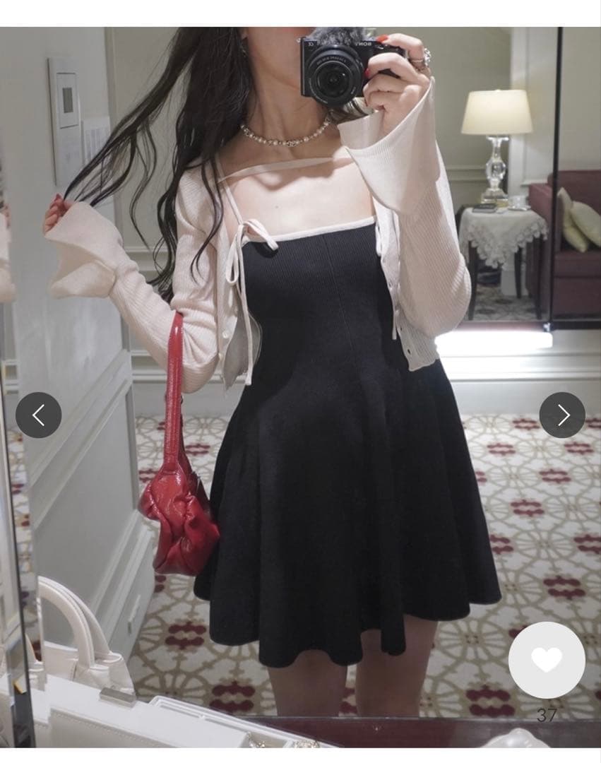 【amerge】ribbon onepiece×cardigan