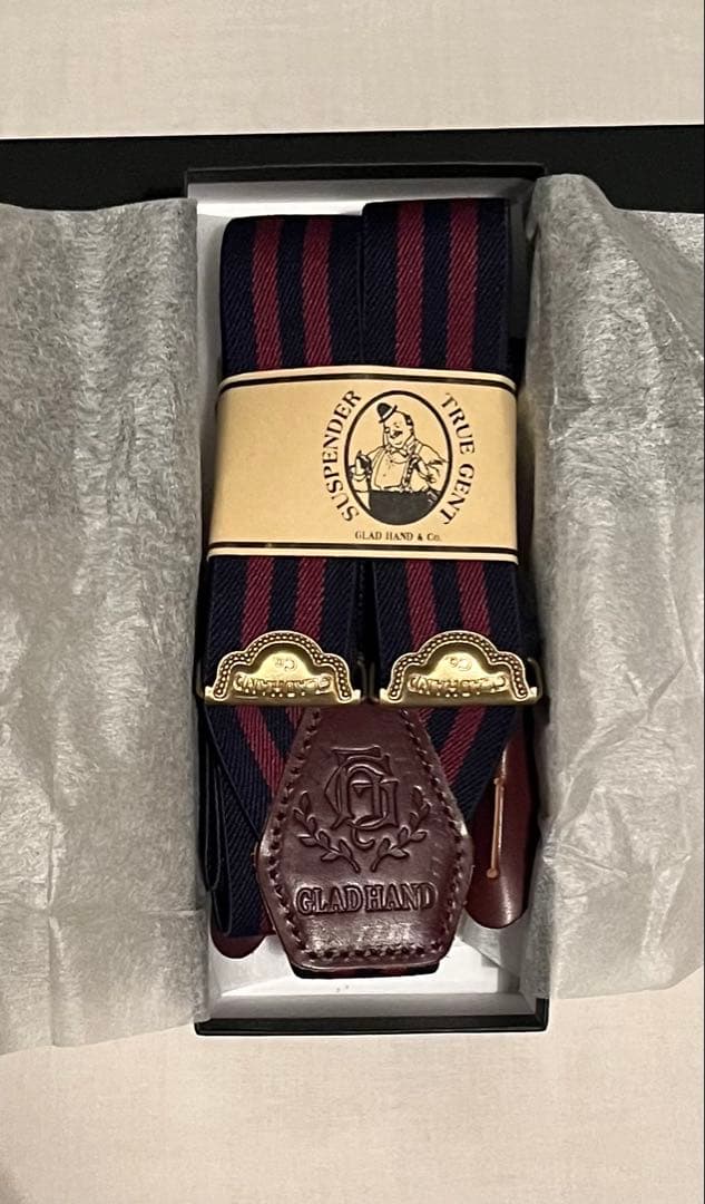 GLAD HAND グラッドハンド　ストライプY字サスペンダー