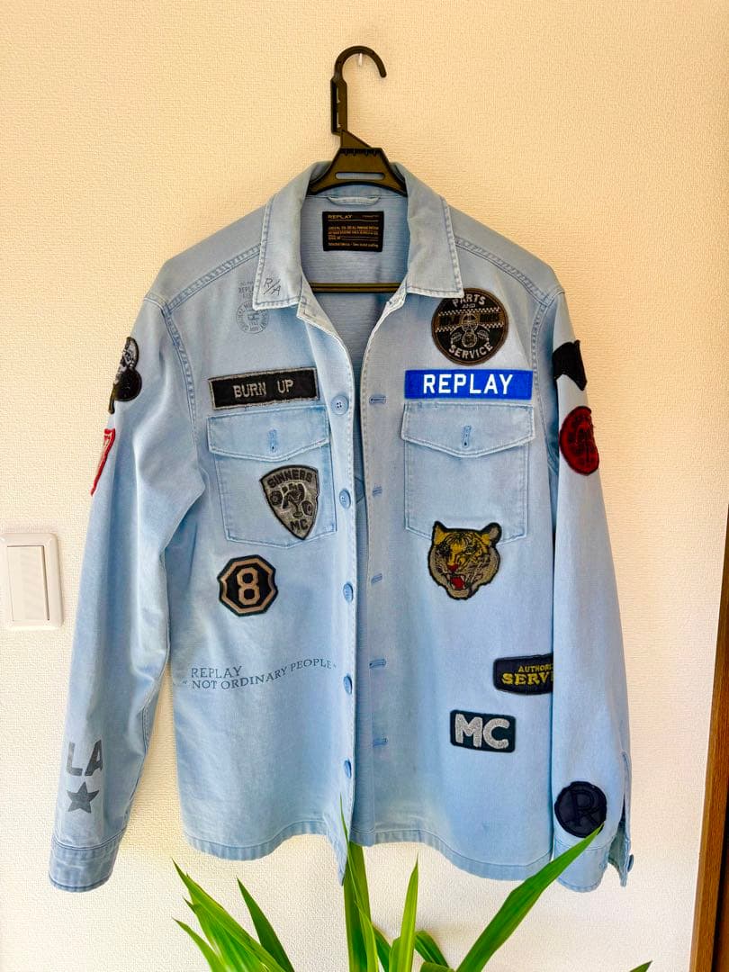 REPLAY 約3万円購入/国内正規品　パッチ付きライトデニムジャケット