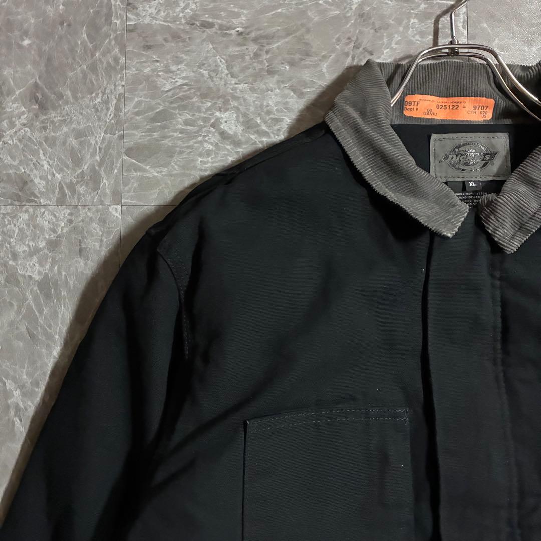 00s Dickies ダックジャケット メキシコ製 ブラック襟コーデュロイXL