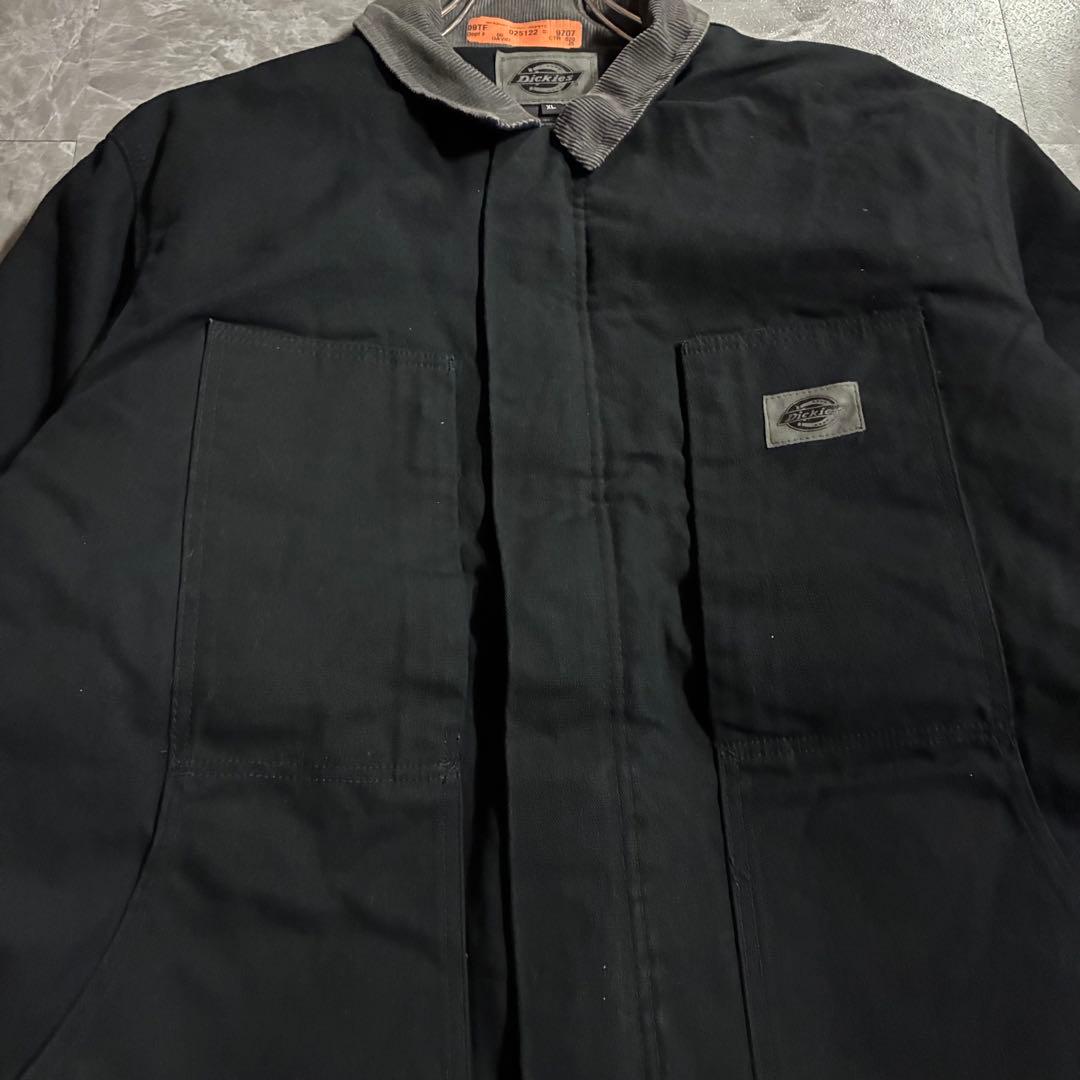 00s Dickies ダックジャケット メキシコ製 ブラック襟コーデュロイXL