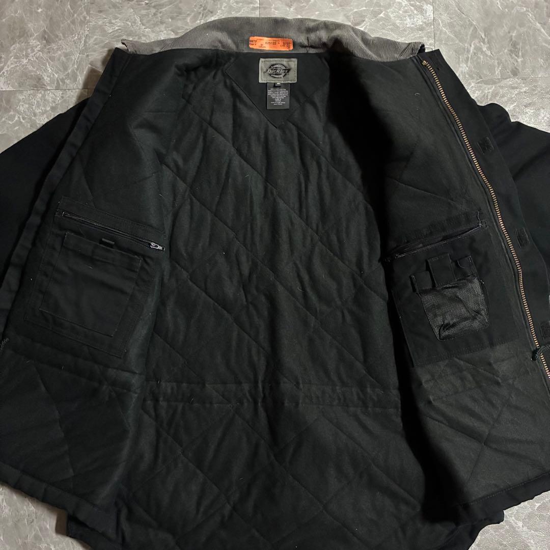 00s Dickies ダックジャケット メキシコ製 ブラック襟コーデュロイXL
