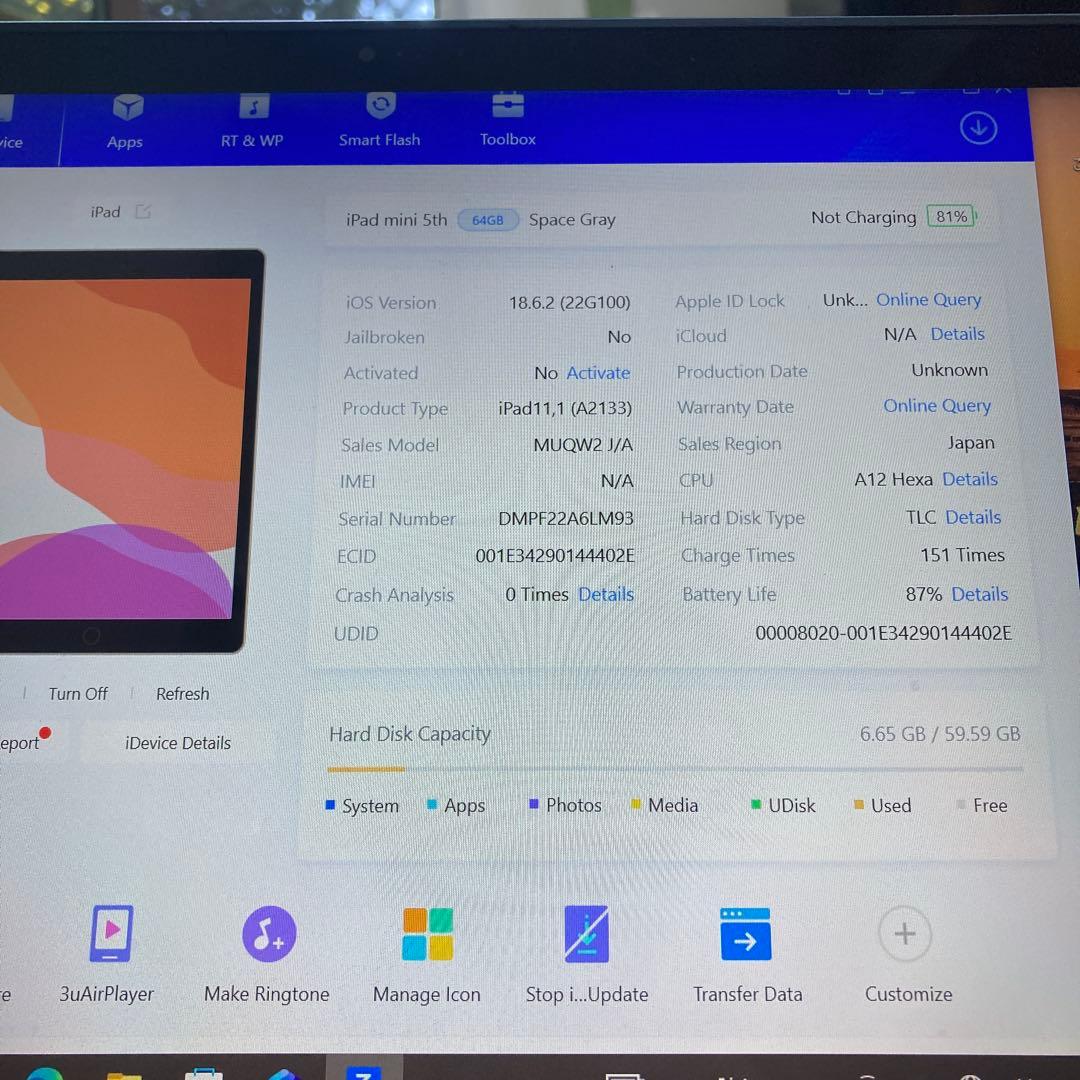 773【早い者勝ち】電池良好☆iPad mini5 64GB WIFIモデル☆