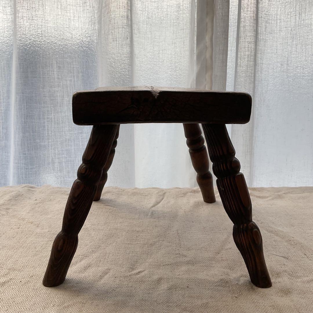 イギリスアンティーク木製スツール　英国アンティーク木製椅子チェア