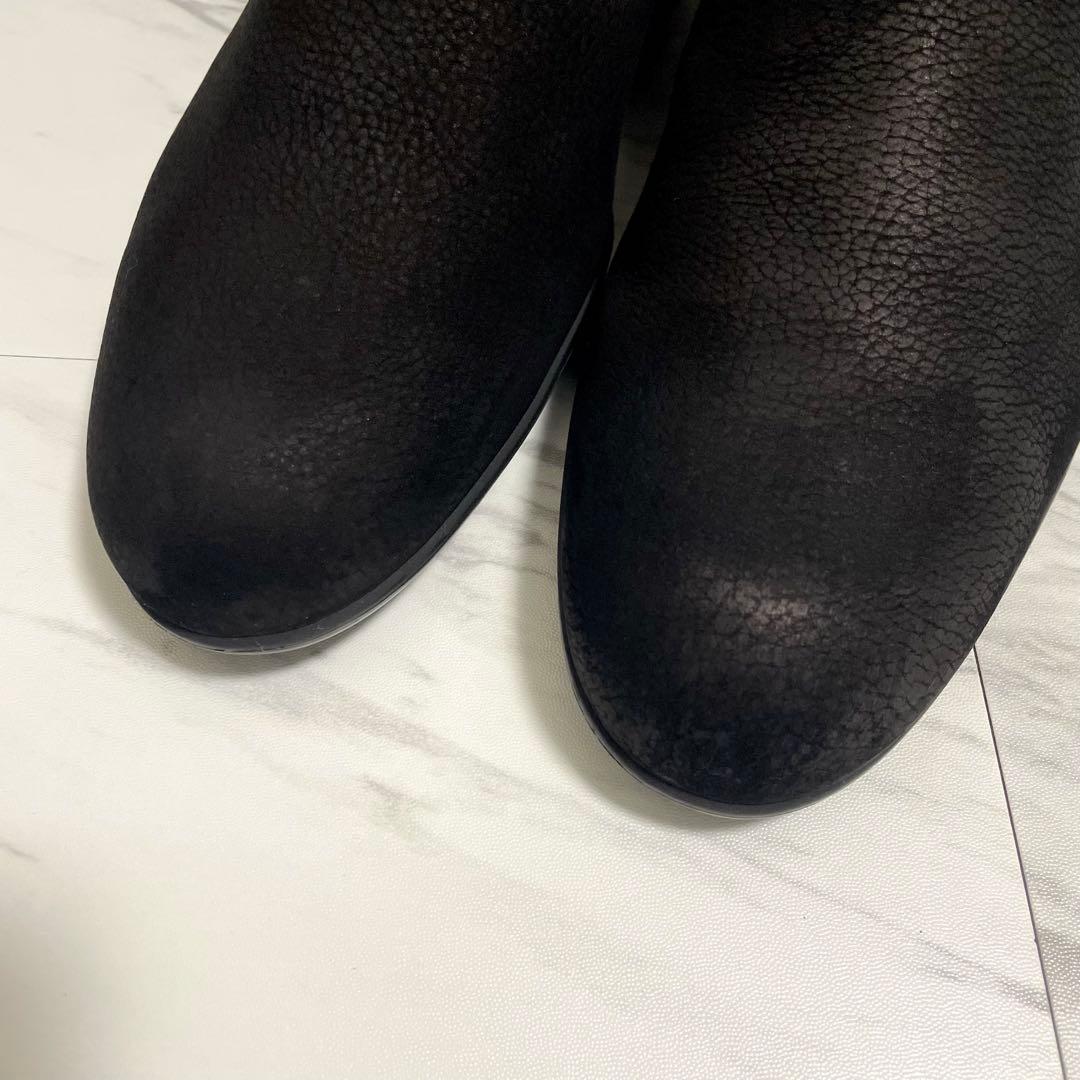 美品⭐️ルイヴィトン アンクルブーツ モノグラム ロゴ刻印 レザー 黒 26.5