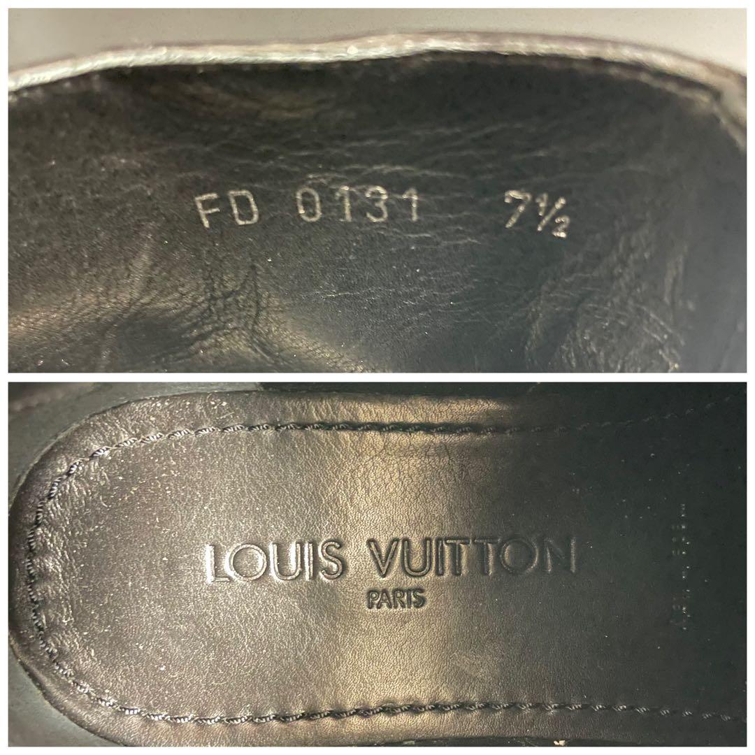 美品⭐️ルイヴィトン アンクルブーツ モノグラム ロゴ刻印 レザー 黒 26.5