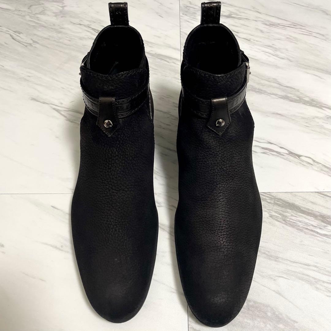 美品⭐️ルイヴィトン アンクルブーツ モノグラム ロゴ刻印 レザー 黒 26.5