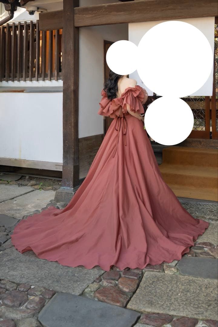 THE URBAN BLANCHE 2wayフリルカラードレス　テラコッタ