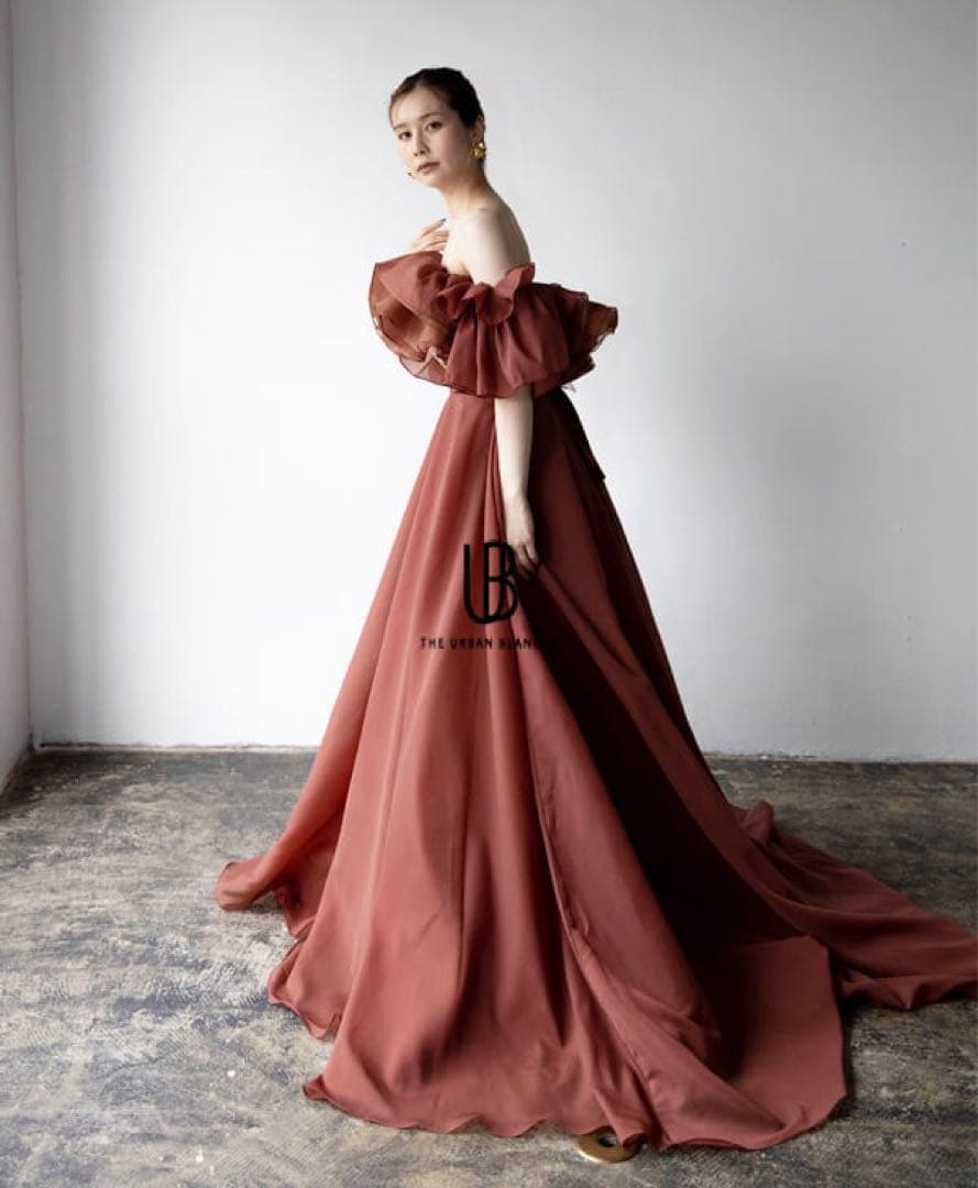 THE URBAN BLANCHE 2wayフリルカラードレス　テラコッタ
