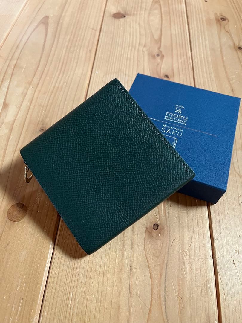 MOKU 限定レザー折りたたみ財布 ダークグリーン