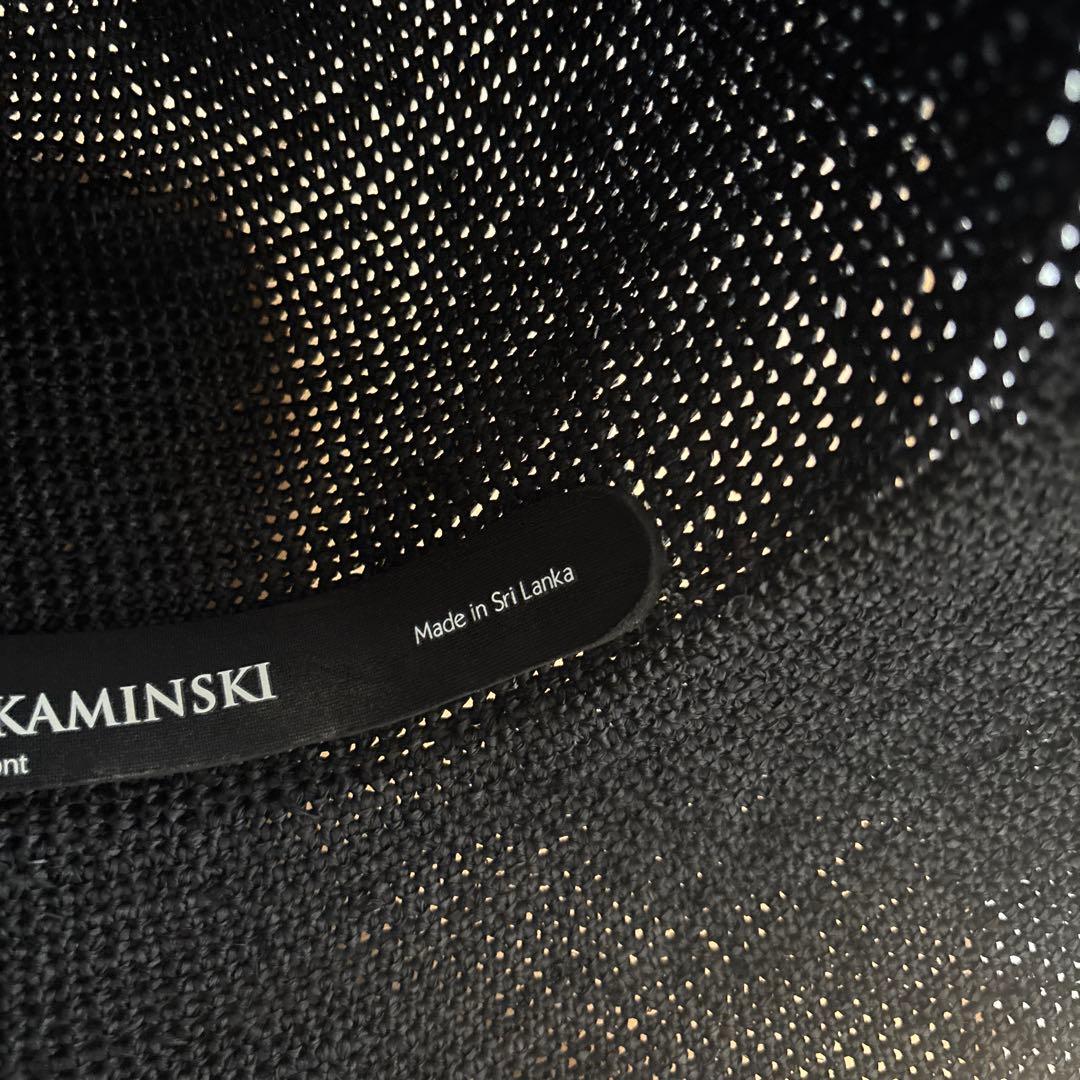 HELEN KAMINSKI ブラック 麦わら帽子 収納袋付き