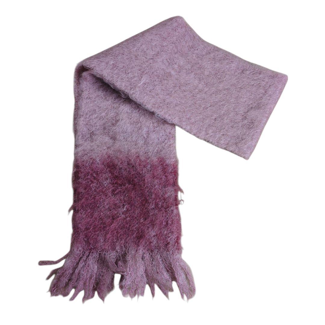 【希少】LOEWE アナグラム刺繍 モヘヤ フリンジマフラー