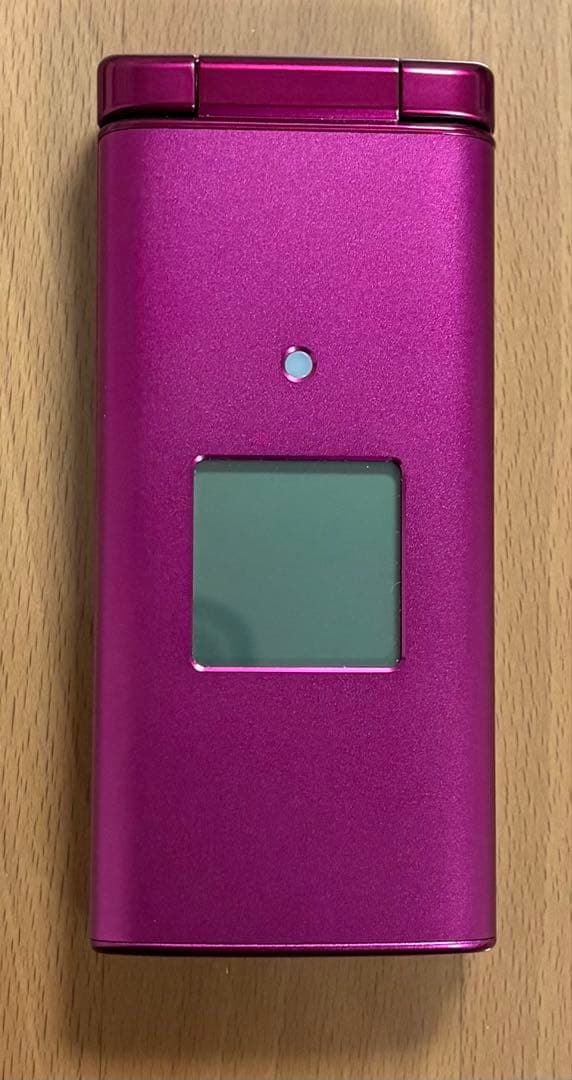 【美品】auかんたんケータイKYF38 ワインレッド携帯電話本体 スピーカー付き