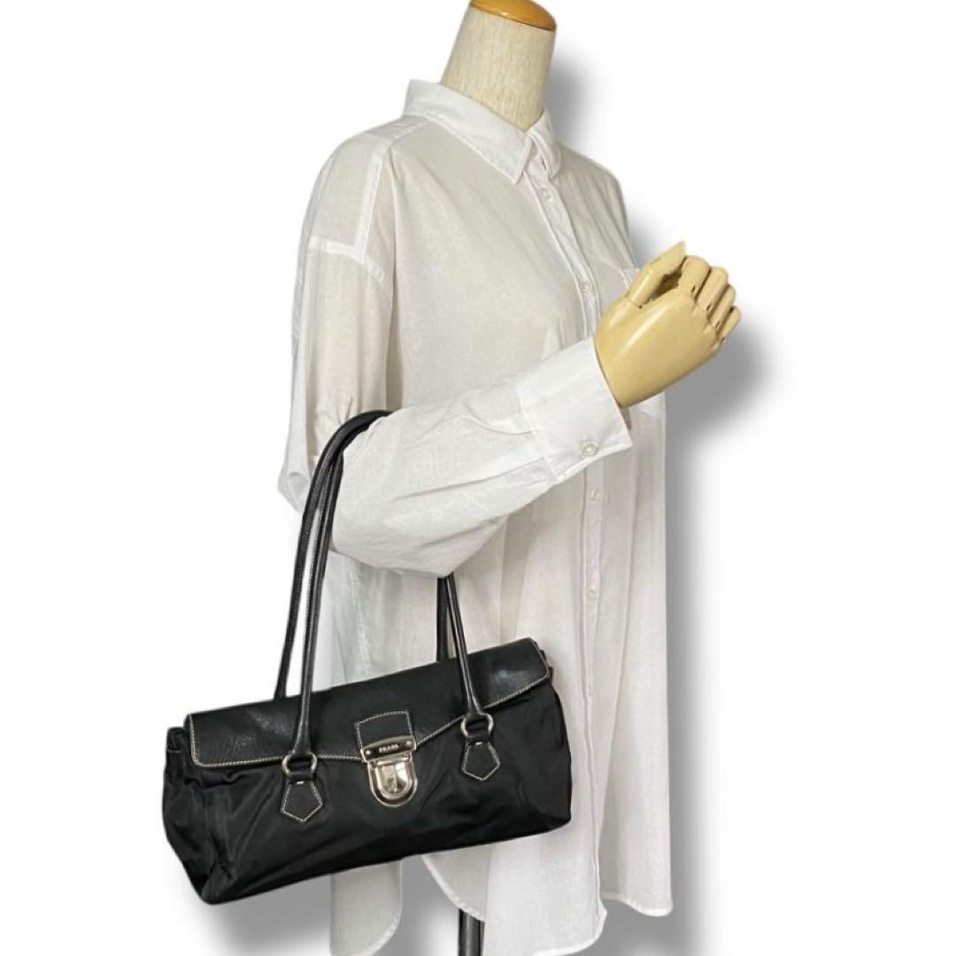 美品 PRADA プラダ ナイロン バッグ archive Y2K ベルト ロゴ