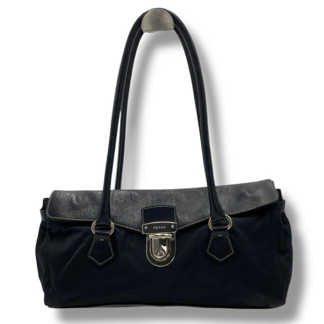 美品 PRADA プラダ ナイロン バッグ archive Y2K ベルト ロゴ