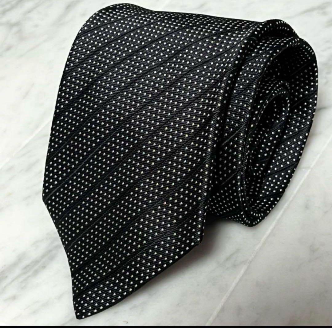 Paul Smith ネクタイ ブラック ドット ストライプ 総柄