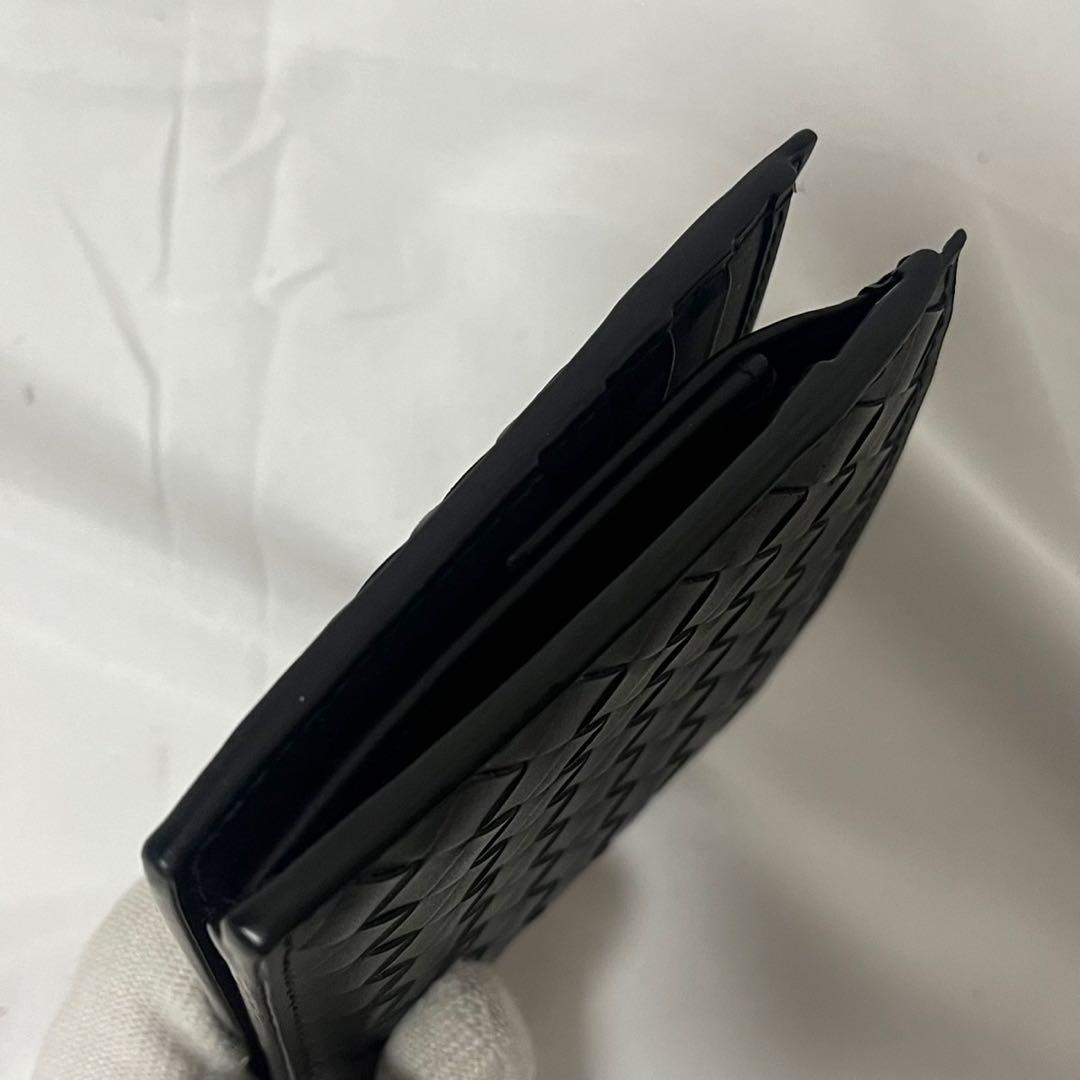 未使用✨　Bottega Veneta 折り財布　イントレチャート　レザー　黒