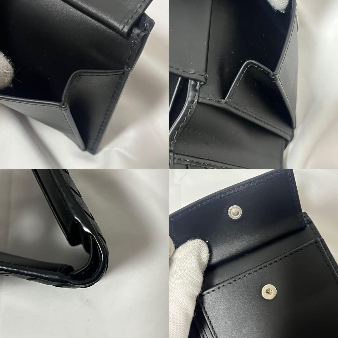 未使用✨　Bottega Veneta 折り財布　イントレチャート　レザー　黒