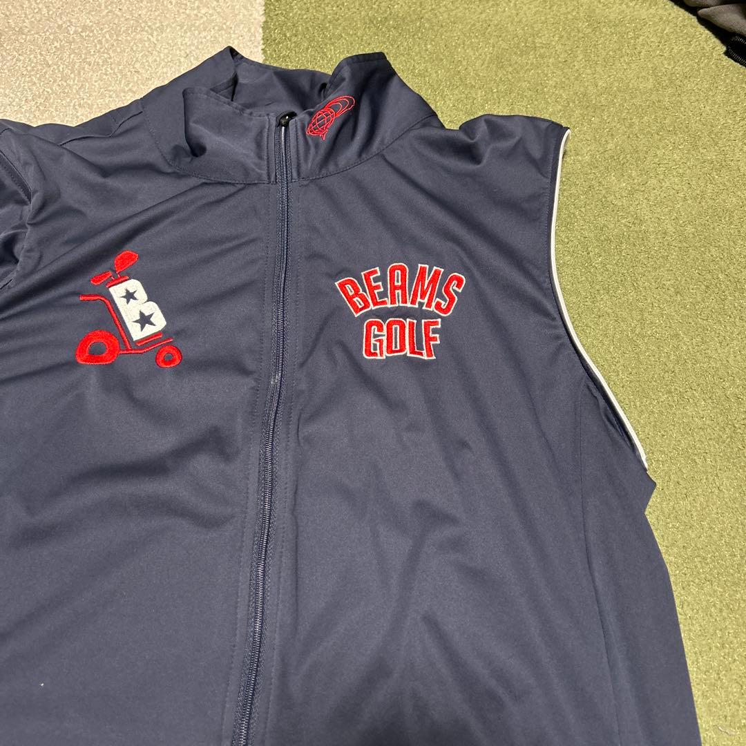 ビームスゴルフ☆2wayブルゾン☆L美品☆ネイビー
