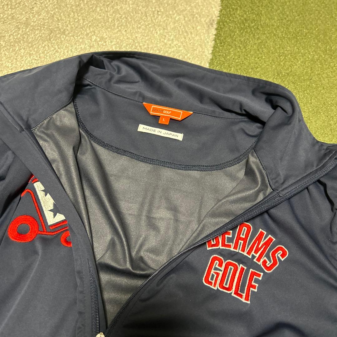 ビームスゴルフ☆2wayブルゾン☆L美品☆ネイビー