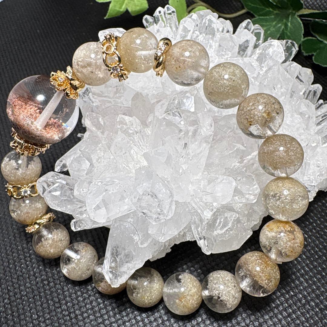 【良質】ホワイトガーデン　ピンクガーデン　ブレスレット【訳あり】