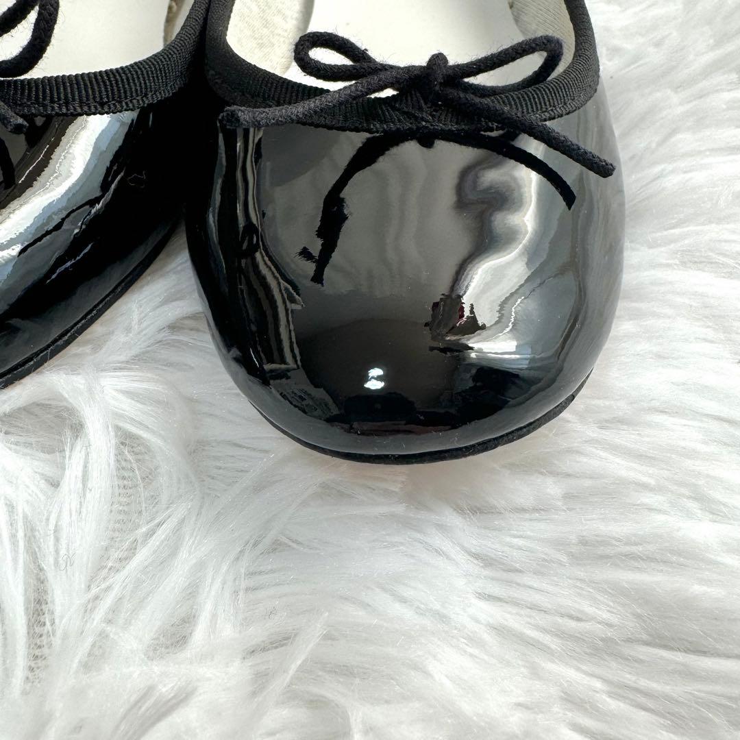 極美品✨ repetto レペット バレエシューズ リボンフラット エナメル 黒