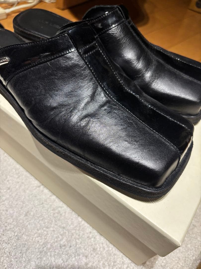 靴 OUR LEGACY blunt mule black