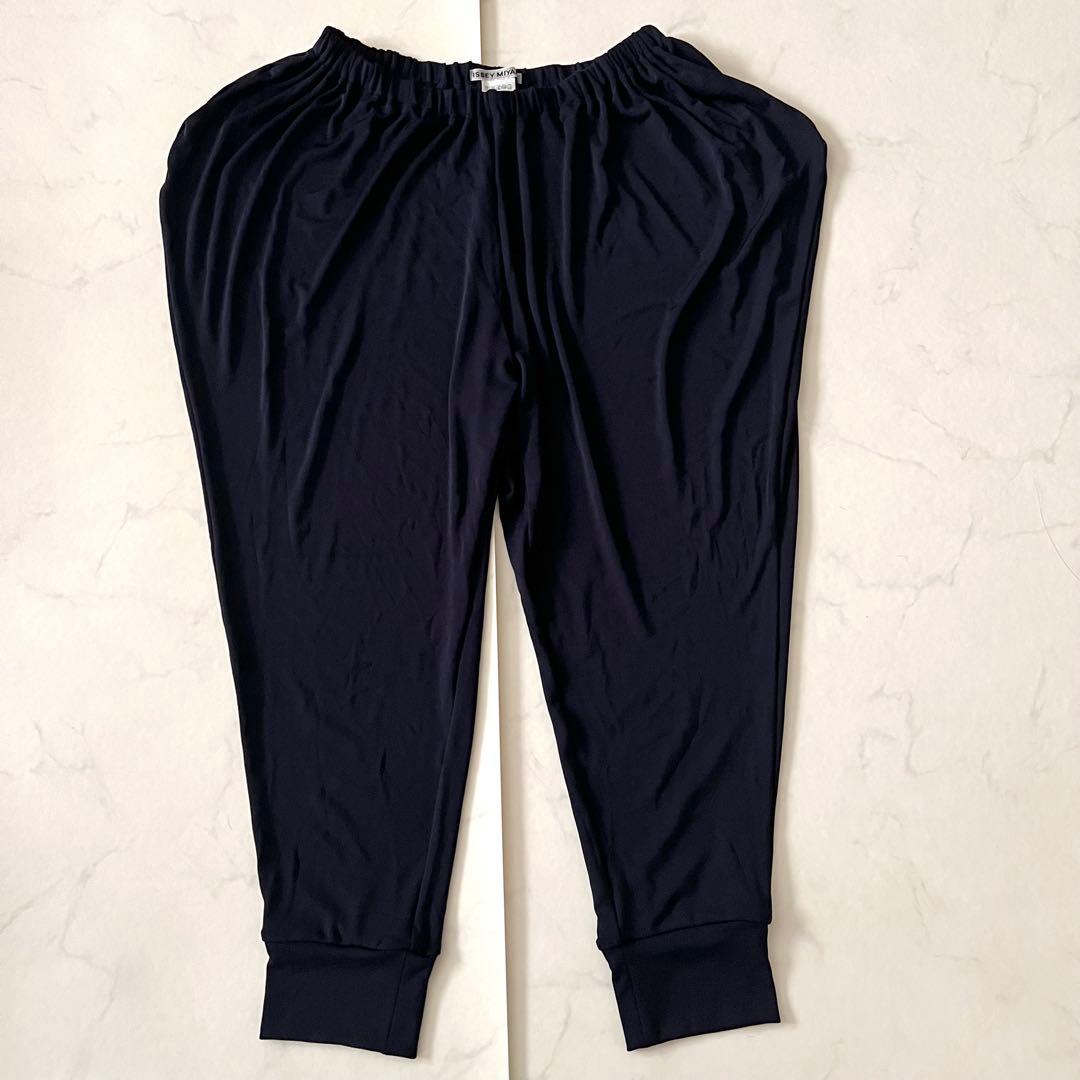 極美品 イッセイミヤケ サルエルパンツ ネイビー 変形 2 Mサイズ 伸縮性