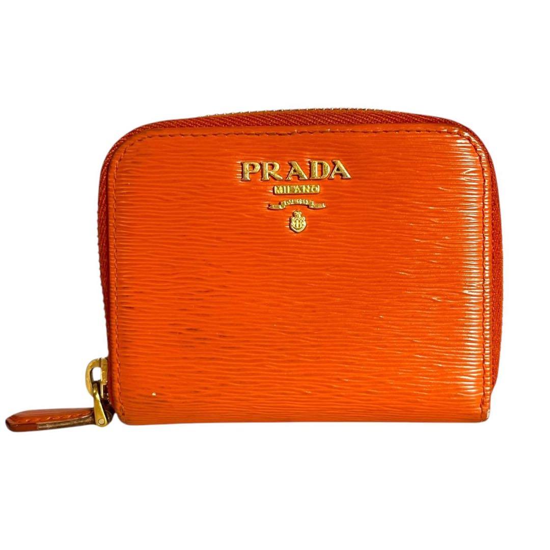 PRADA プラダ　ケース　オレンジ サフィアーノレザー　ミニ財布　46