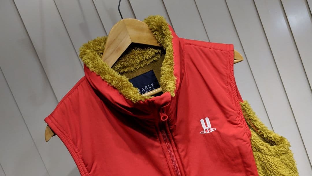 パーリーゲイツ　切替　ウエア　ボア　ナイロン　ベスト　ゴルフ　ジャケット　5　L