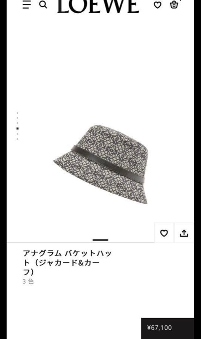 IMページ　極美品！LOEWE アナグラムバケットハット 57 付属品