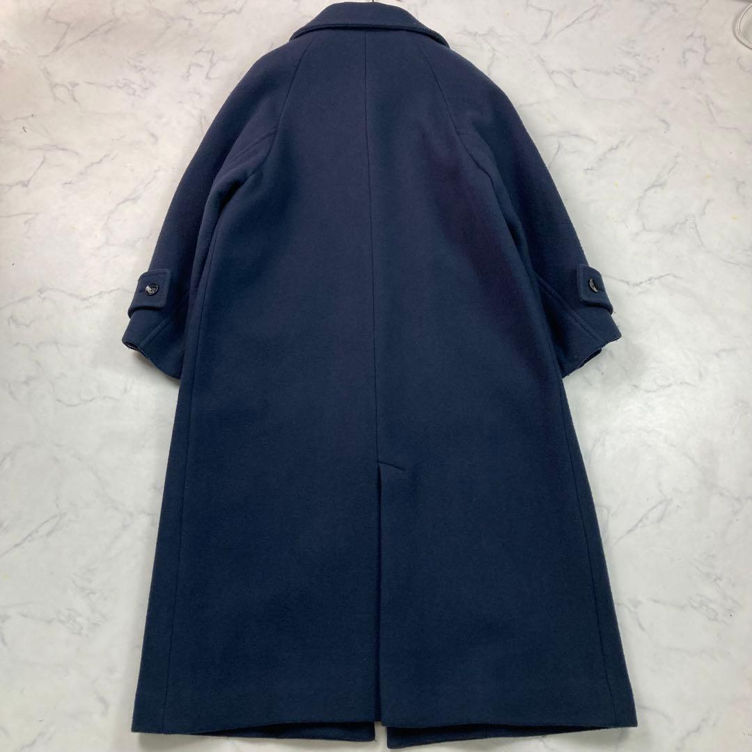 FRAY I.D スタンドカラーバルマカンコート ロング ネイビー