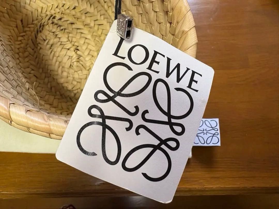【美品】LOEWE かごバッグ ホワイト ベージュ スモール